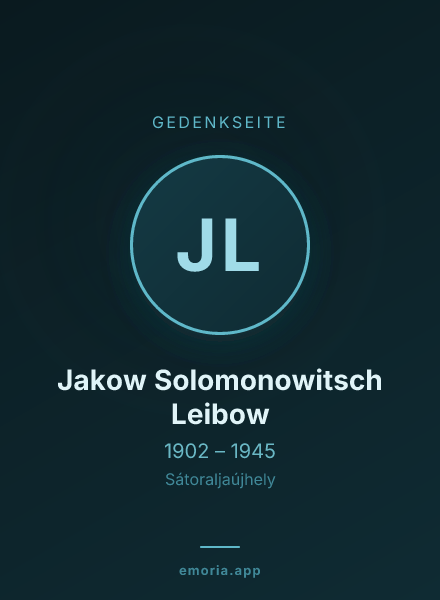 Gedenkportrait von Jakow Solomonowitsch Leibow