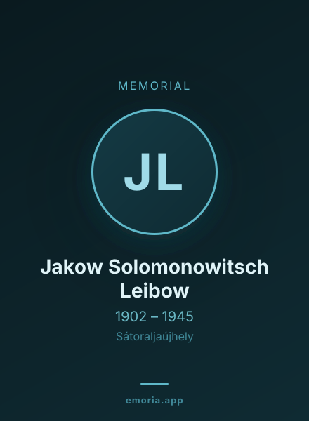 Memorial portrait of Jakow Solomonowitsch Leibow