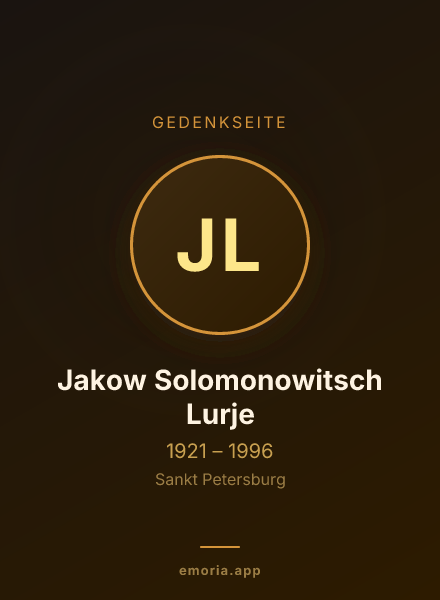 Gedenkportrait von Jakow Solomonowitsch Lurje