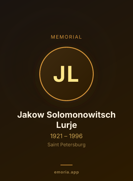 Memorial portrait of Jakow Solomonowitsch Lurje