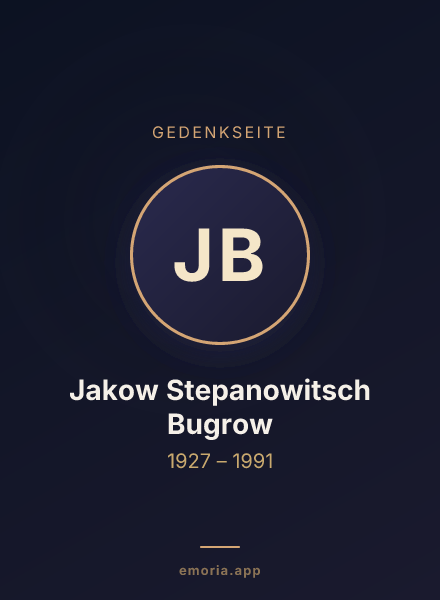 Gedenkportrait von Jakow Stepanowitsch Bugrow