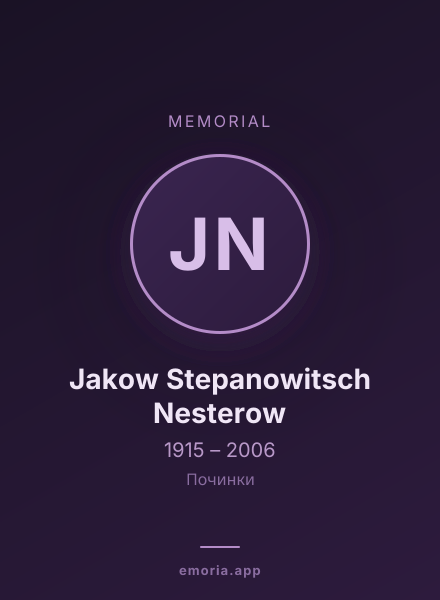 Memorial portrait of Jakow Stepanowitsch Nesterow