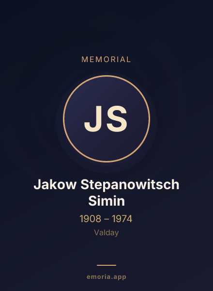 Memorial portrait of Jakow Stepanowitsch Simin
