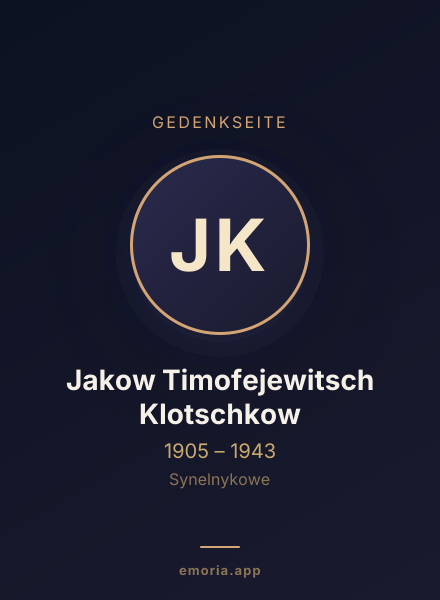 Gedenkportrait von Jakow Timofejewitsch Klotschkow