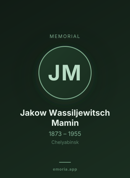 Memorial portrait of Jakow Wassiljewitsch Mamin