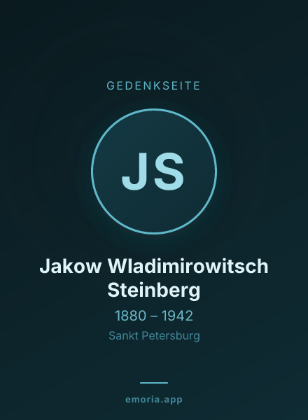 Gedenkportrait von Jakow Wladimirowitsch Steinberg