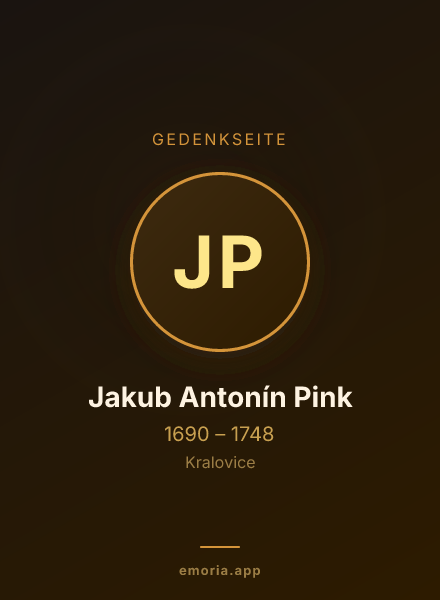 Gedenkportrait von Jakub Antonín Pink