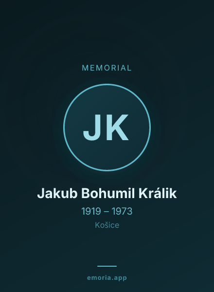 Memorial portrait of Jakub Bohumil Králik