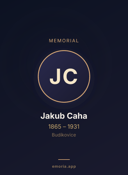 Memorial portrait of Jakub Caha