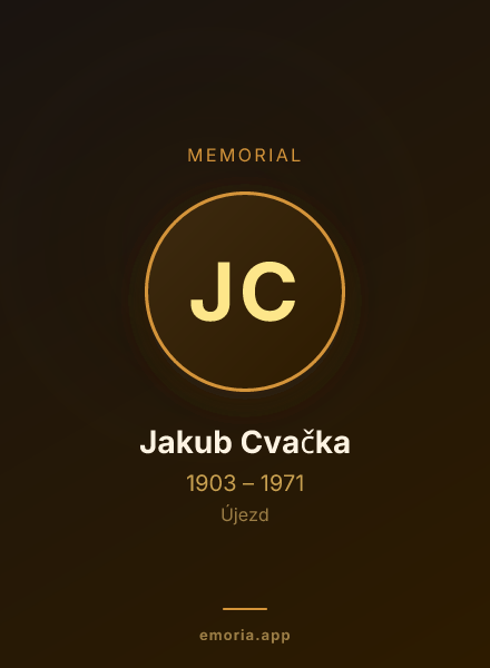 Memorial portrait of Jakub Cvačka