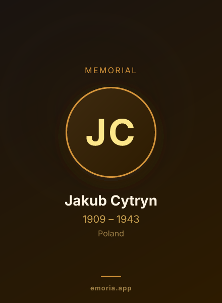 Memorial portrait of Jakub Cytryn