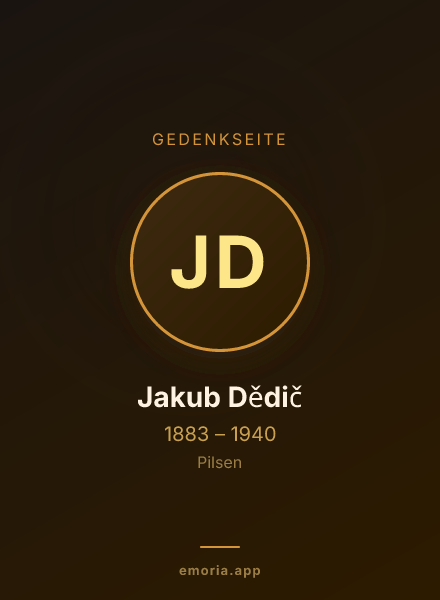 Gedenkportrait von Jakub Dědič