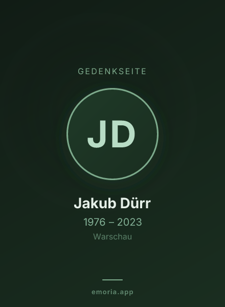 Gedenkportrait von Jakub Dürr
