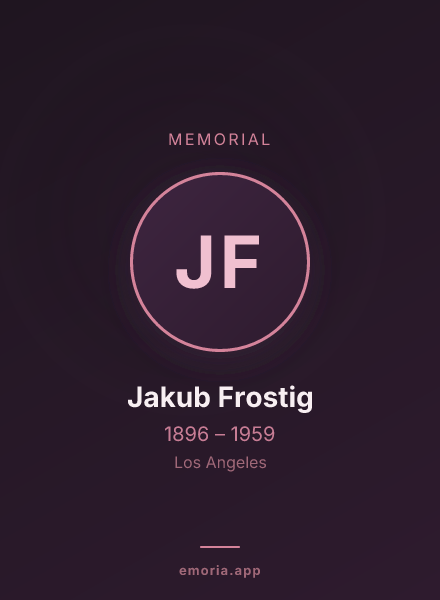 Memorial portrait of Jakub Frostig