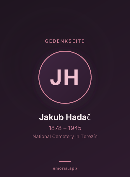 Gedenkportrait von Jakub Hadač