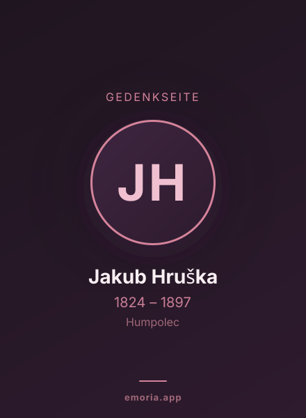 Gedenkportrait von Jakub Hruška