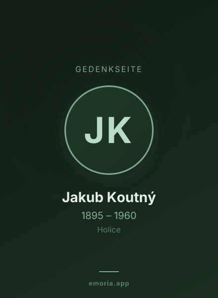Gedenkportrait von Jakub Koutný