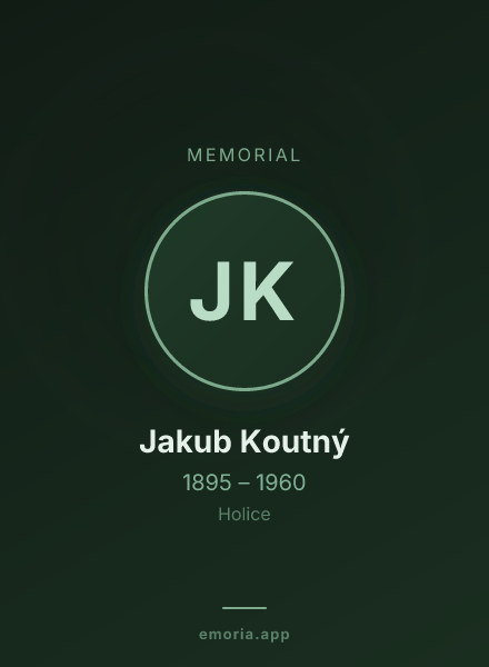 Memorial portrait of Jakub Koutný