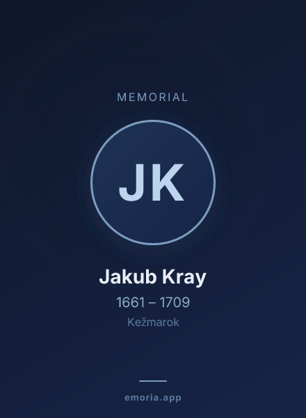 Memorial portrait of Jakub Kray