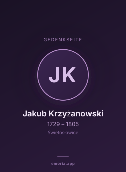 Gedenkportrait von Jakub Krzyżanowski