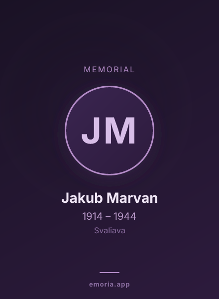 Memorial portrait of Jakub Marvan