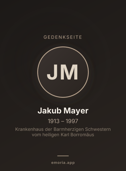 Gedenkportrait von Jakub Mayer