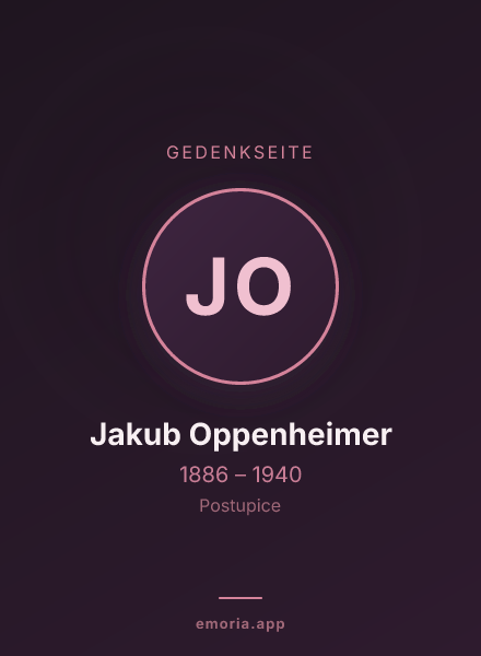 Gedenkportrait von Jakub Oppenheimer