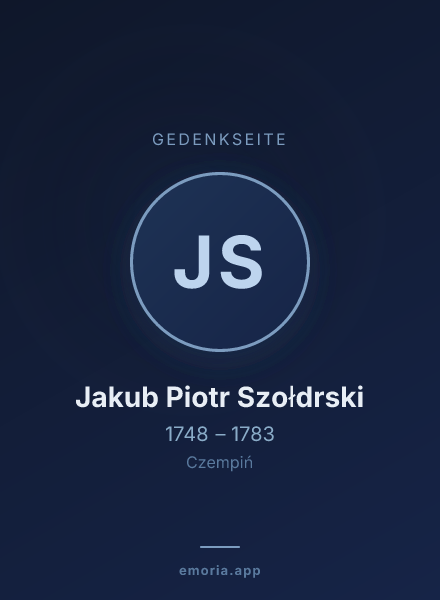Gedenkportrait von Jakub Piotr Szołdrski