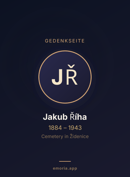 Gedenkportrait von Jakub Říha