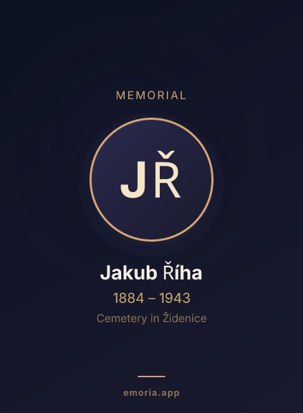 Memorial portrait of Jakub Říha