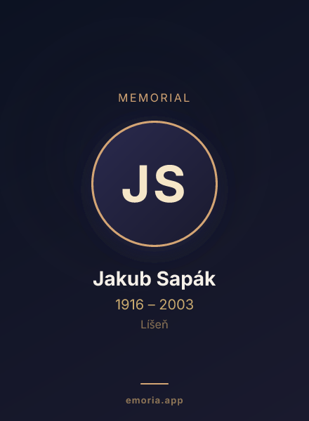 Memorial portrait of Jakub Sapák