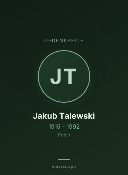 Gedenkportrait von Jakub Talewski