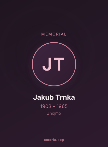 Memorial portrait of Jakub Trnka