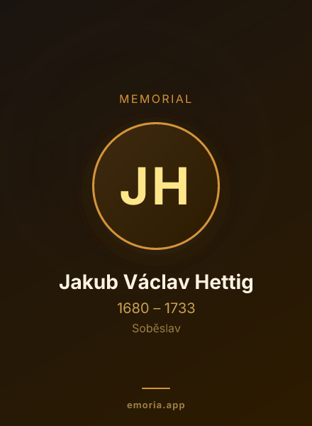 Memorial portrait of Jakub Václav Hettig