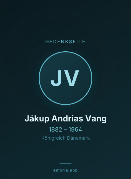Gedenkportrait von Jákup Andrias Vang