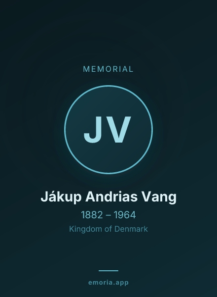 Memorial portrait of Jákup Andrias Vang