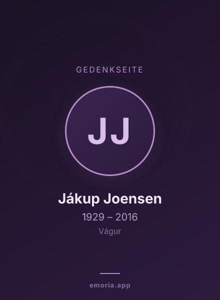 Gedenkportrait von Jákup Joensen