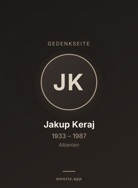 Gedenkportrait von Jakup Keraj