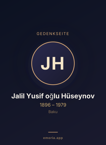 Gedenkportrait von Jalil Yusif oğlu Hüseynov