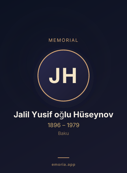Memorial portrait of Jalil Yusif oğlu Hüseynov