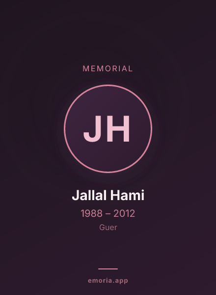 Memorial portrait of Jallal Hami