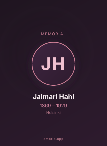 Memorial portrait of Jalmari Hahl