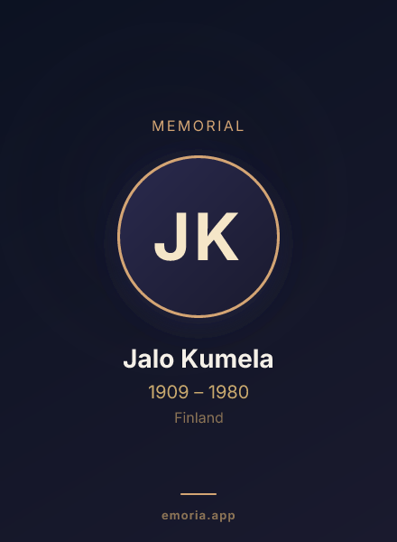 Memorial portrait of Jalo Kumela
