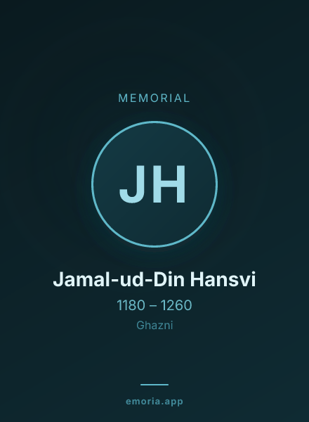 Memorial portrait of Jamal-ud-Din Hansvi