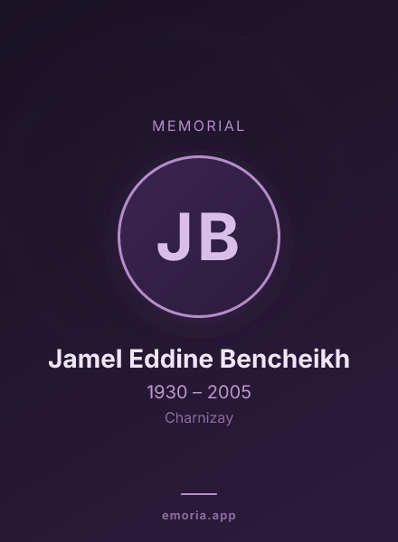 Memorial portrait of Jamel Eddine Bencheikh