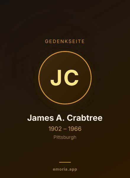 Gedenkportrait von James A. Crabtree