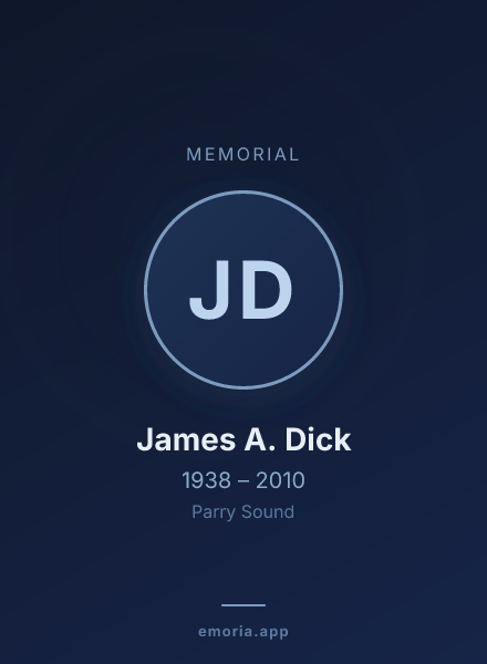 Memorial portrait of James A. Dick
