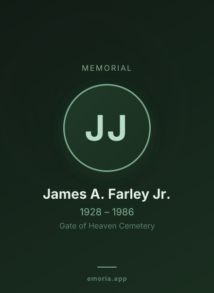 Memorial portrait of James A. Farley Jr.
