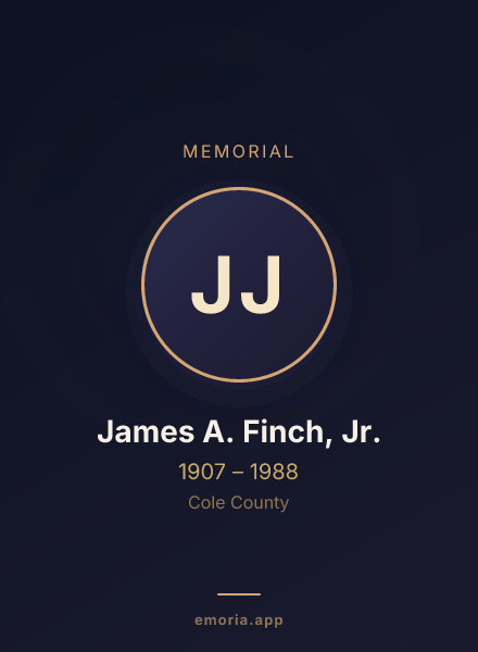 Memorial portrait of James A. Finch, Jr.