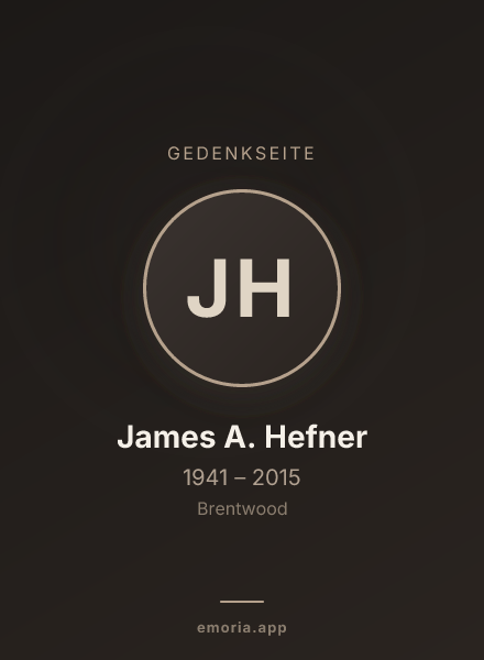 Gedenkportrait von James A. Hefner